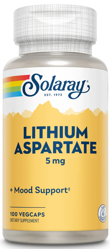 Solaray: Lithium Aspartate 100ct 5mg