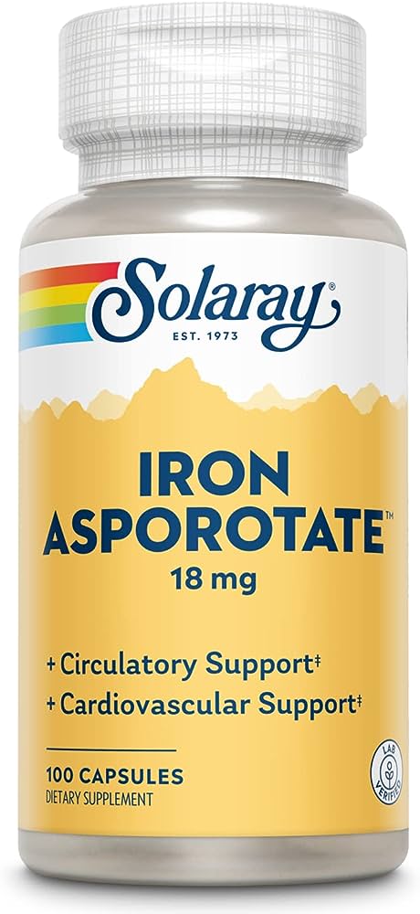 Solaray: Iron Asporotate 100ct 18mg
