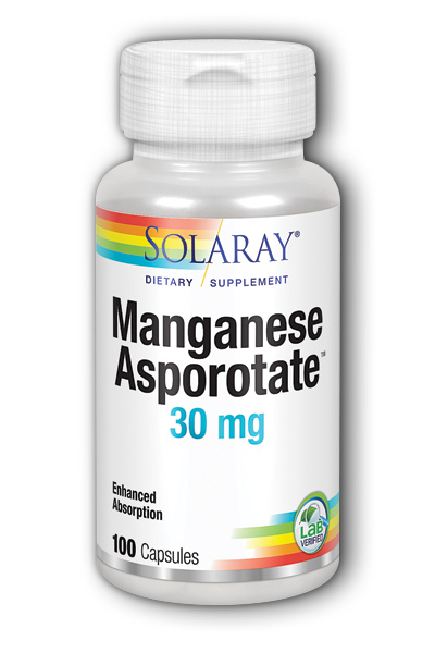 Solaray: Manganese Asporotate 100ct 30mg
