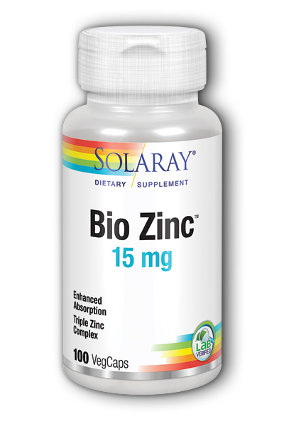 Solaray: Bio Zinc 100ct 15mg