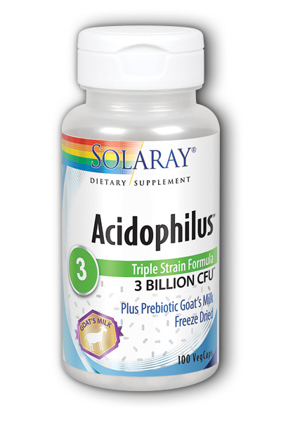 Solaray: Acidophilus plus goat's milk 100ct 3bil