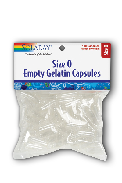 Solaray: Empty Gelatin Capsules Size 0 100 Cap