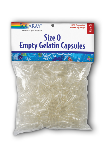Solaray: Empty Gelatin Capsules Size 0 1000 Cap