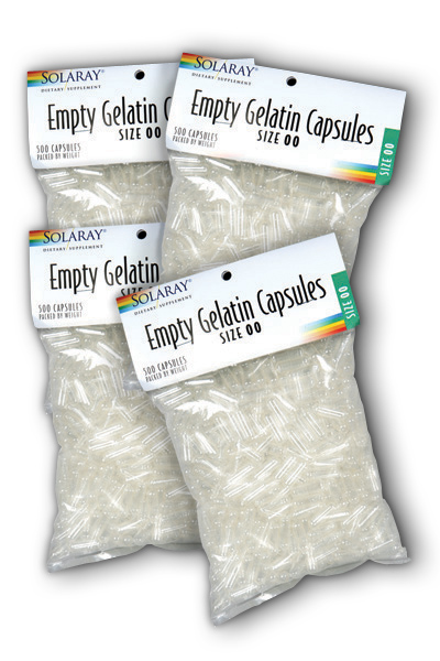 Solaray: Empty Gelatin Capsules Size 00 4bgs of 500