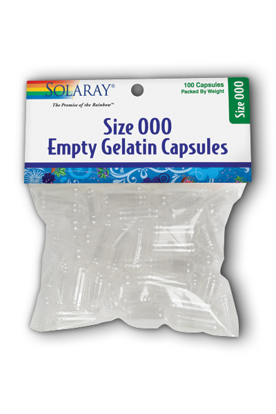 Solaray: Empty Gelatin Capsules Size 000 100 Cap x 2