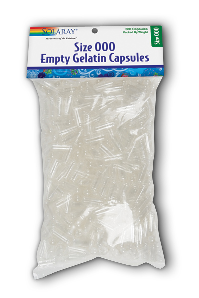 Solaray: Empty Gelatin Capsules Size 000 500 Cap