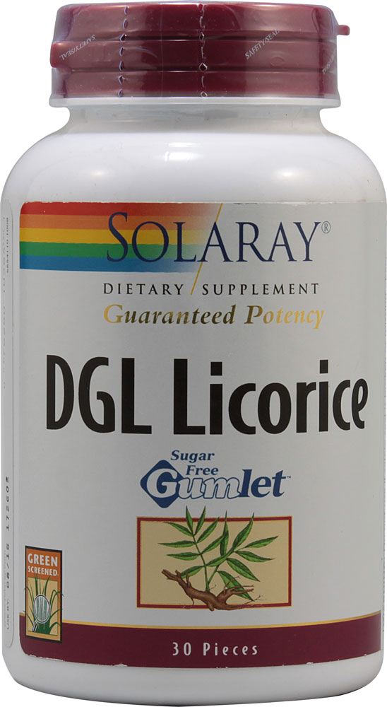 Buy DGL Licorice 30 Gumlets from Solaray and Save Big at