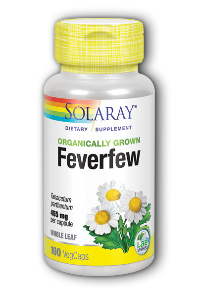 Solaray: Organic Feverfew Leaf 100ct 455mg