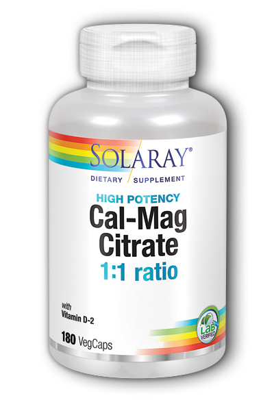 Solaray: Cal-Mag Citrate With D-2 (1-1 Ratio) 180ct