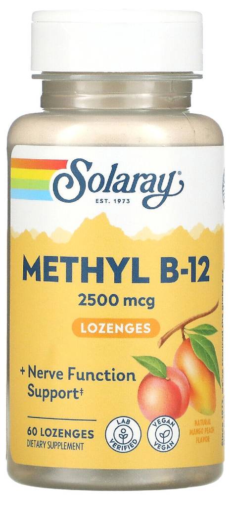 Methyl B-12 Lozenge Mango Peach, 60ct 2500mcg