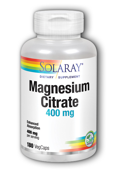Magnesium Citrate (Enhanced Absorption) 180 Vcaps from Solaray