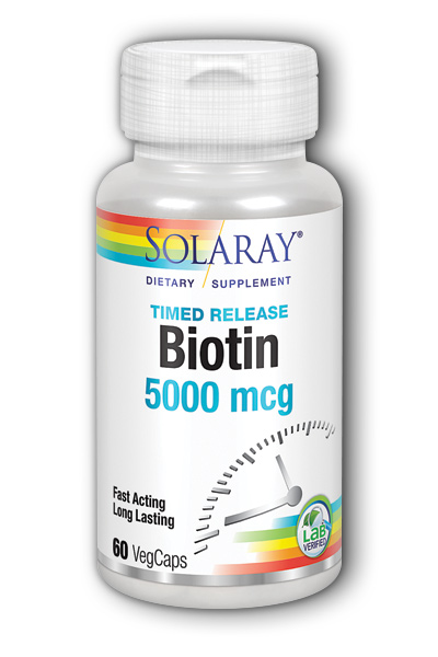 Solaray: Biotin 5000mcg Two-Stage, Timed-Release 60ct