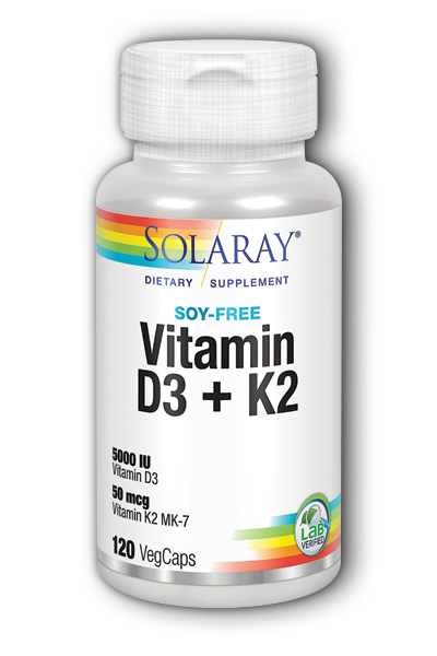 Solaray: Vitamin D3 Plus K-2 MK-7 120 ct