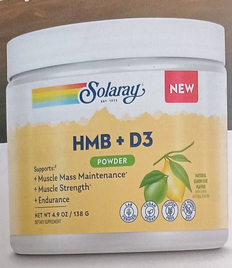 Solaray: HMB Plus D-3 Lemon Lime Powder 4.9oz / 138g