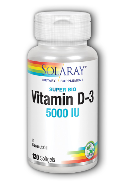 Solaray: Super Bio D-3 5000IU 120 Soft gels