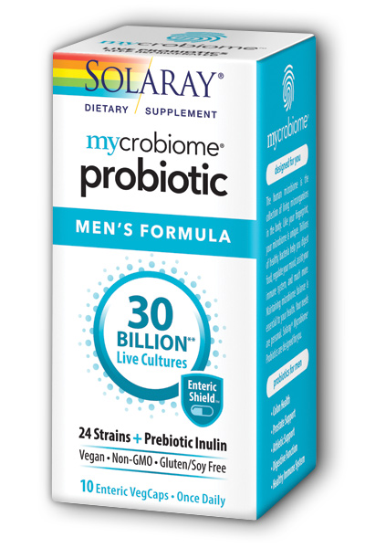 Solaray: Mycrobiome Probiotic Mens Formula 10-Day 30Bn 24 Strain Once Daily Veg Cap (Btl-Plastic) 10ct