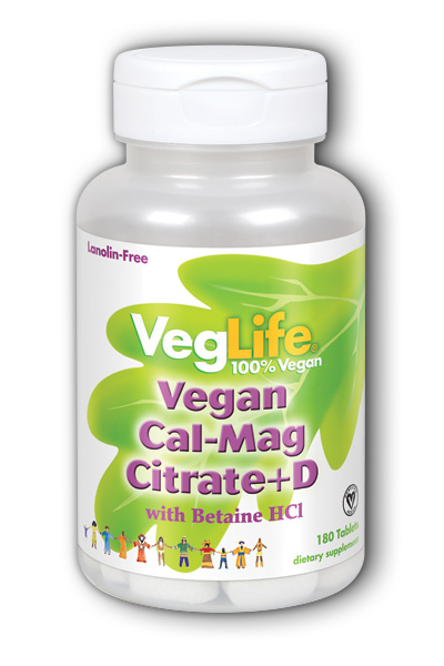 Vegan Cal-Mag Citrate Plus D, 180ct