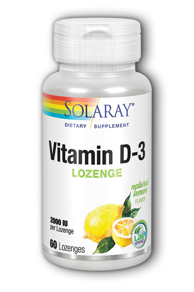 Solaray: Vitamin D-3 2000IU Lemon 60 Lozenges