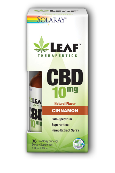 Leaf Therapeutics CBD 10mg Cinnamon Spray 1 fl oz from Solaray