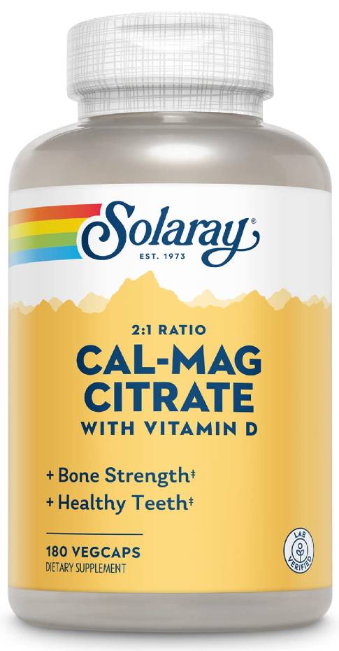 Solaray: Calcium-Magnesium Citrate 2-1 with 1000IU D-3 180ct (1000 500)