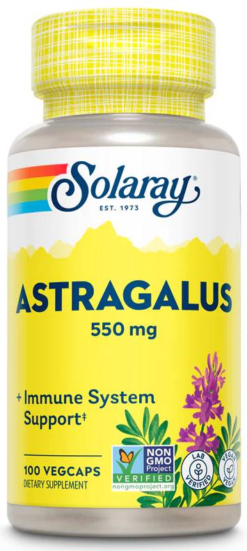 Astragalus Root Organically Grown 550mg, Veg Cap (Btl-Plastic) 100ct