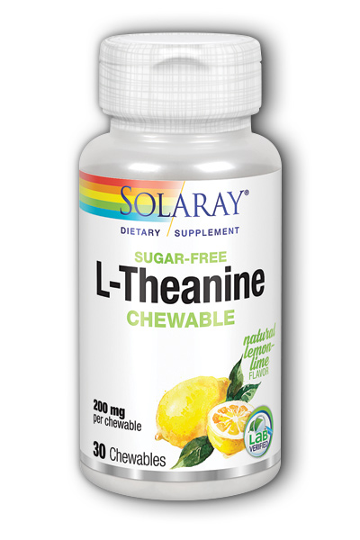 Solaray: L-Theanine Chewable 30 Chw LemonLime 200mg