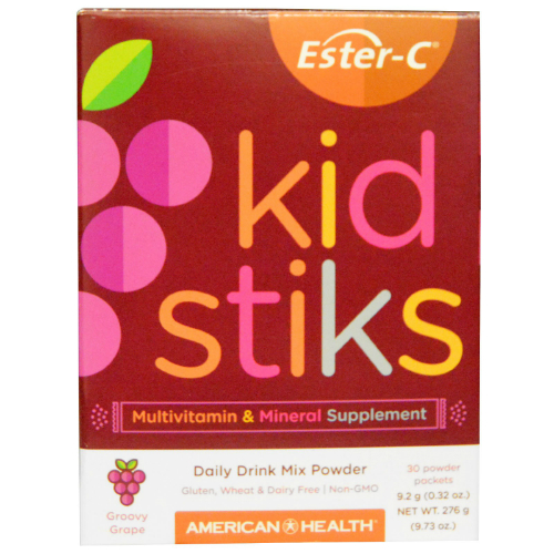 AMERICAN HEALTH: Ester-C 250mg Kidstiks Powder Sticks - Groovy Grape 9.2 gm
