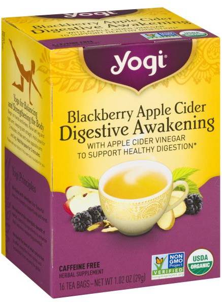 YOGI TEA: Blackberry Apple Cider Vinegar Digestive Awakening 16 BAG