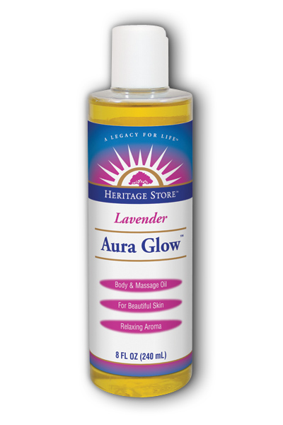 Heritage store: Aura Glow Massage Oil Lavender 8 fl oz