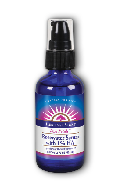 Heritage Store: Rosewater Serum with 1% HA 2 oz Drops