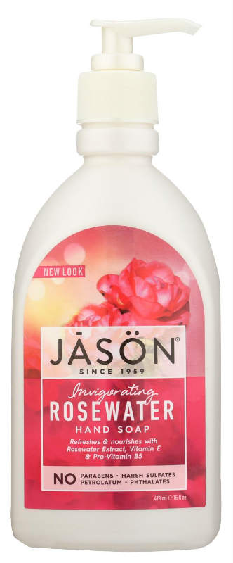 JASON NATURAL PRODUCTS: Glycerine-Rose Satin Soap With Pump 16 fl oz