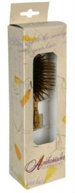Hairbrush Wood Rectangle with Steel Pins 5115