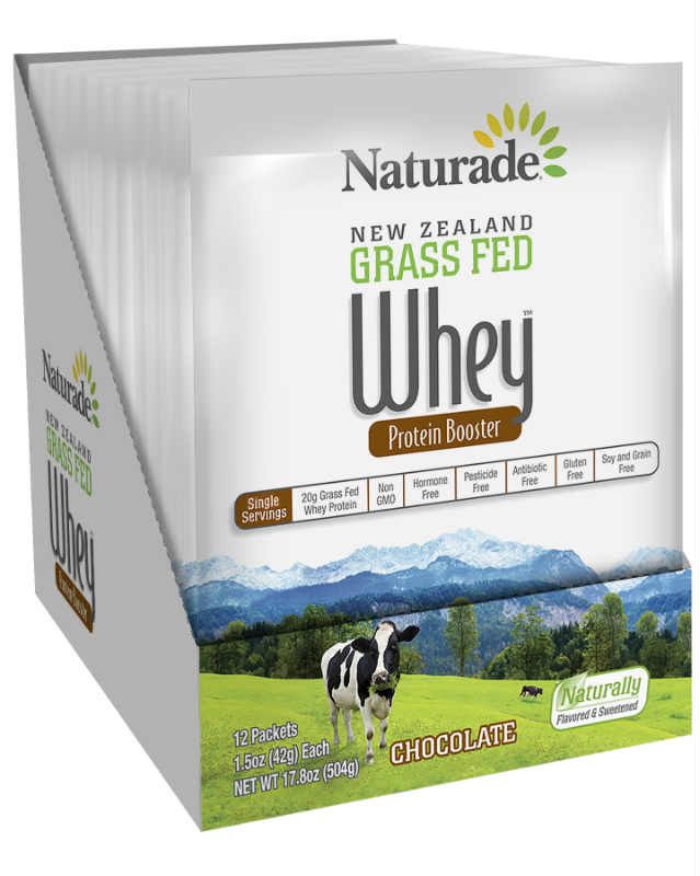 New Zealand Grass Fed Whey Protein Chocolate Single Serving Packets 12 pc from NATURADE