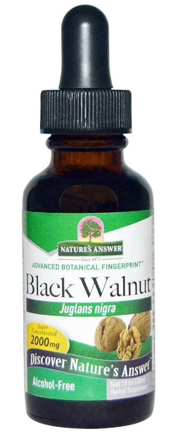 NATURE'S ANSWER: Black Walnut Hulls Alcohol Free Extract 1 fl oz