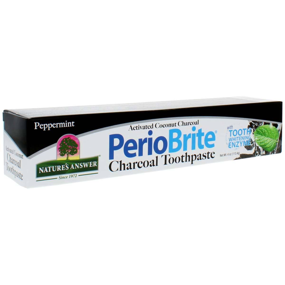 NATURE'S ANSWER: PerioBrite Charcoal Peppermint Toothpaste 4 OUNCE