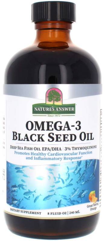 Omega-3 Black Seed Oil Great Tasting Orange 8 OUNCE from NATURE'S ANSWER