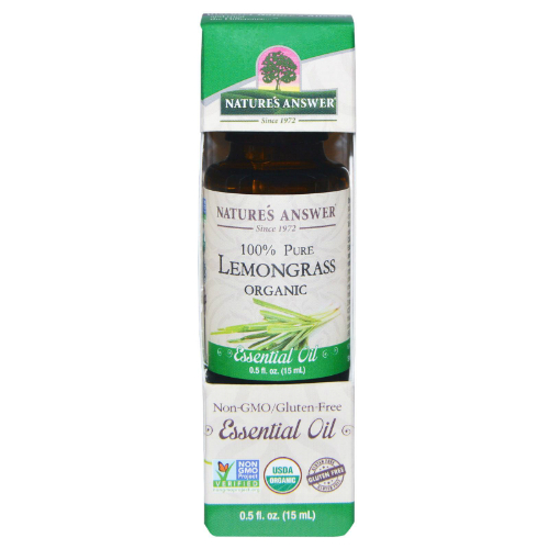 NATURE'S ANSWER: Essential Oil Organic Lemongrass 0.5 oz
