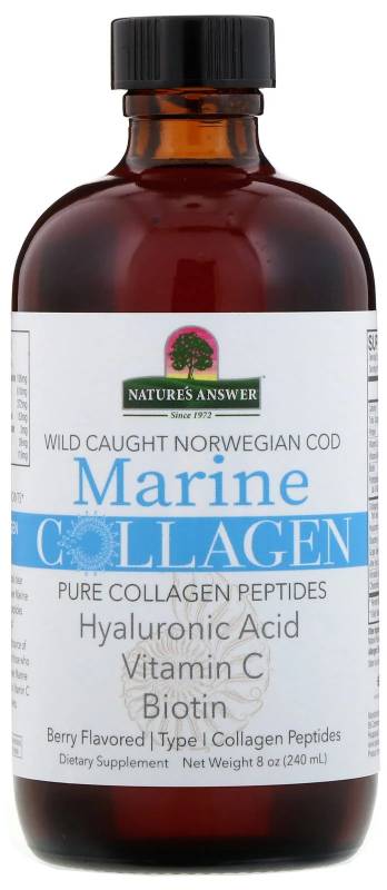 NATURE'S ANSWER: Marine Collagen Norwegian Cod Liquid 8 OUNCE