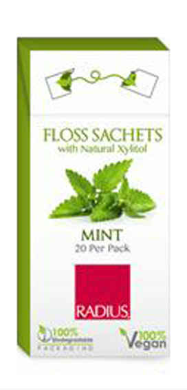 RADIUS: Floss Sachets Vegan Xylitol Mint 20 ct