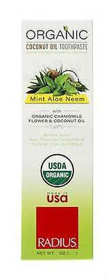 RADIUS: Organic Toothpaste Trial Size Mint Aloe Neem 0.8 oz