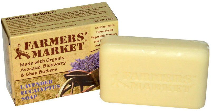 FARMERS MARKET: Farmers Market Natural Bar Soaps-Lavender and Eucalyptus 5.5 oz