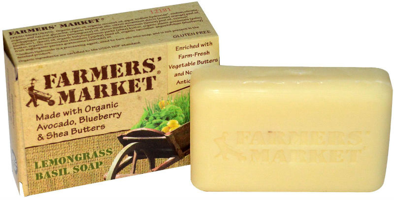 FARMERS MARKET: Farmers Market Natural Bar Soaps-Lemongrass and Basil 5.5 oz