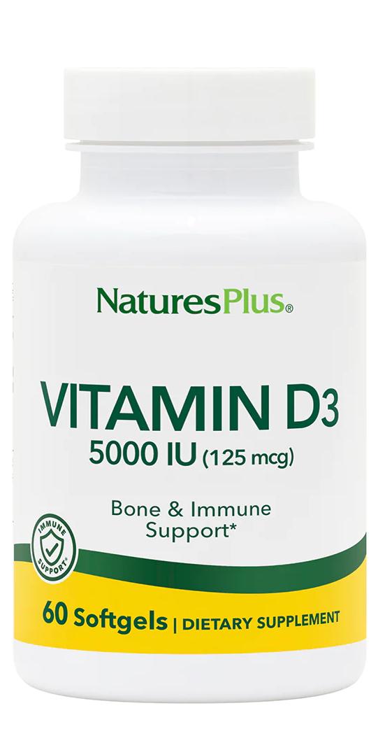 Natures Plus: Vitamin D3 5000IU 60 Softgels