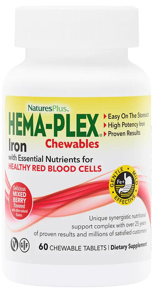 Natures Plus: Hema-Plex Chewables Total Blood Support 60 chews (Bixed Berry)