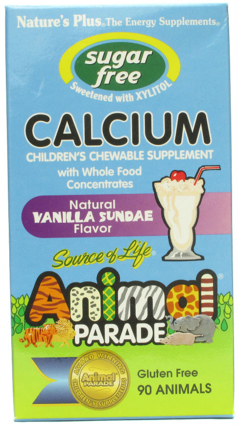 Natures Plus: Source of Life® Animal Parade Sugar Free Calcium Vanilla Sundae Flavor 90 Chewables