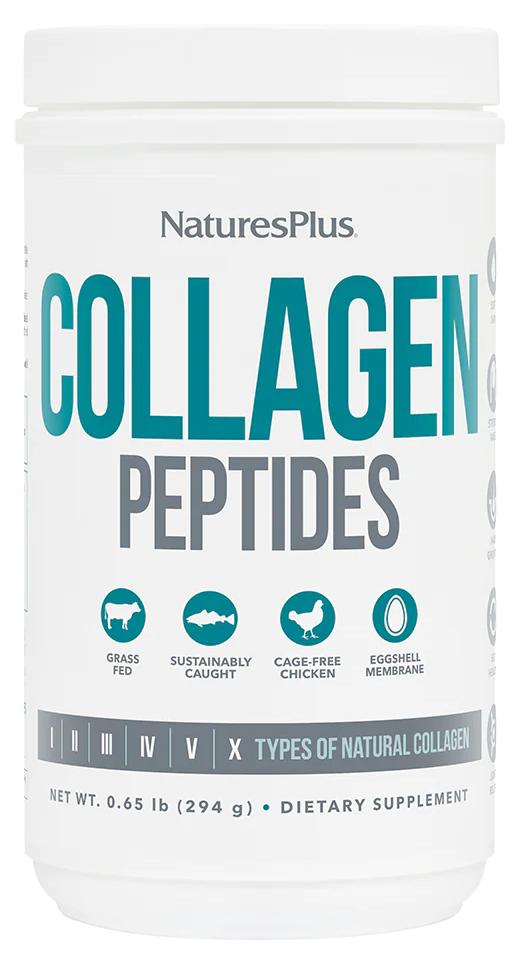 Natures Plus: Collagen Peptides Powder Type I, II, III, IV, V, X 0.65oz