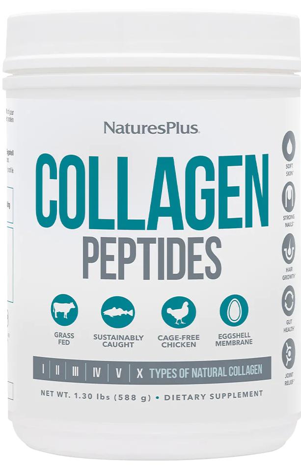 Large  collagen peptide container by Natures Plus to Boost Collagen in the diet