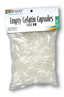 Solaray: Empty Gelatin Capsules Size 00 2bgs of 1000