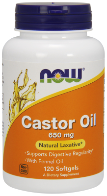 Castor Oil 650mg, 120 Softgels