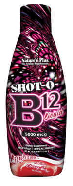 Natures Plus: Shot-O-B12 Liquid Cherry Burst Travel Size 8 oz.